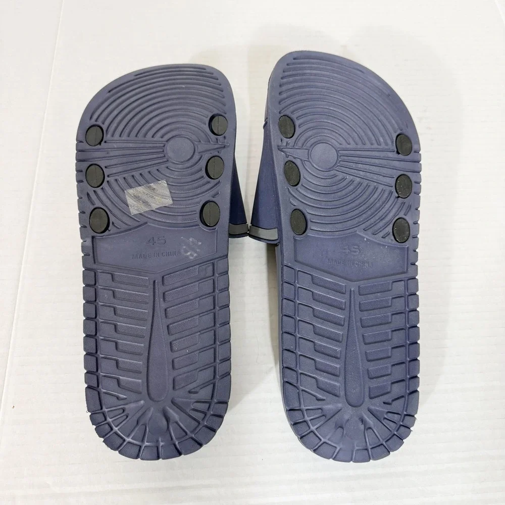 Air Balance Mens Sporty Navy Blue Red White Athletic Slide Size 11